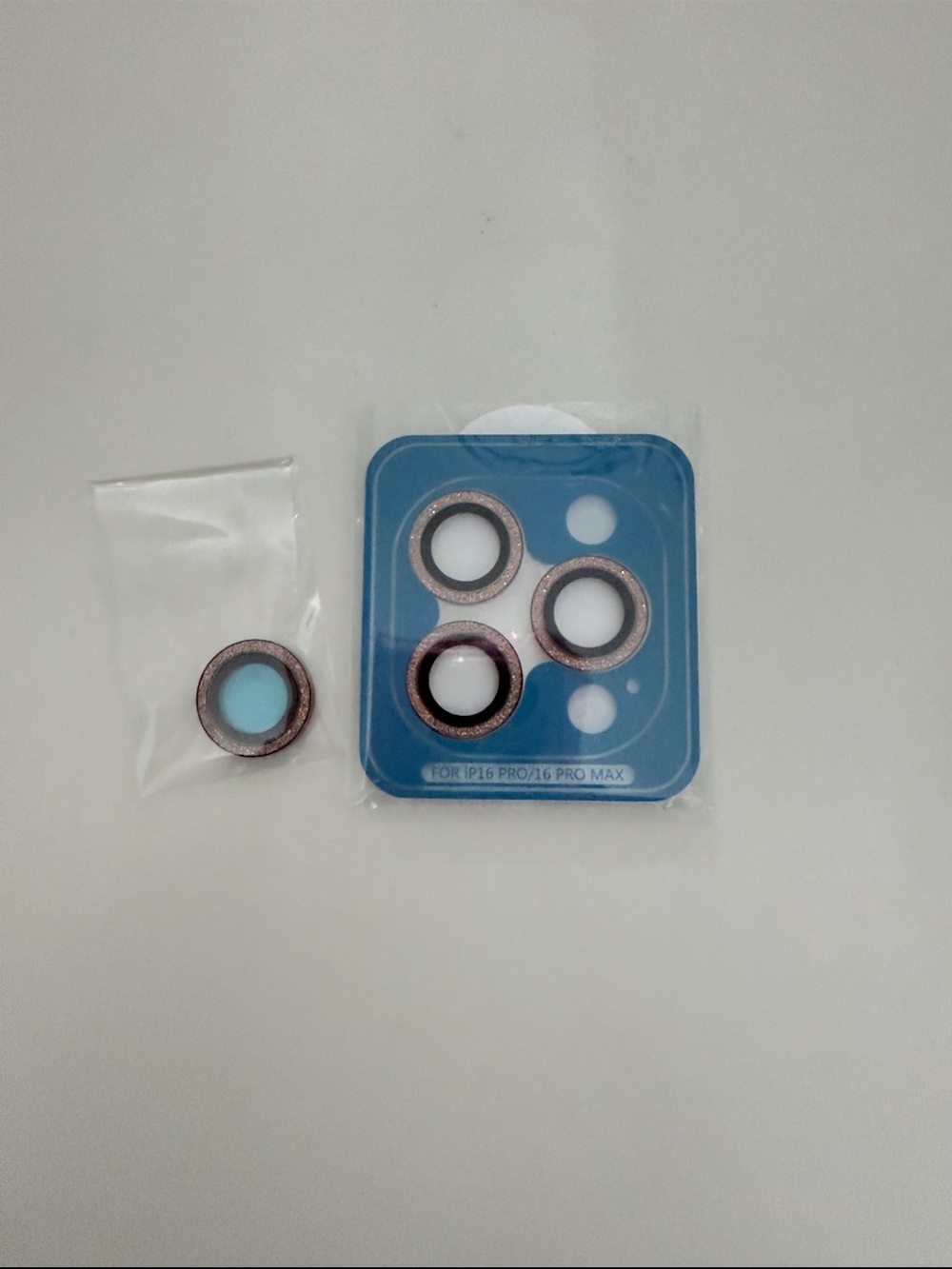 Source Unknown Rose Gold Camera Lens Ring Protectors with Blue Backing